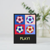 Voetbal/Football kunst Briefkaart (Staand voorkant)