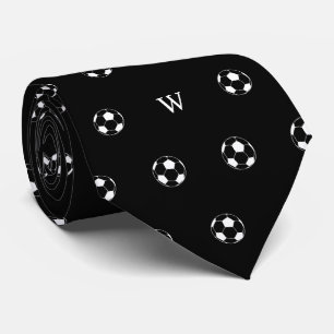 Voetbal Football Lover Gift Monogram Initialen Zwa Stropdas