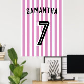 Voetbal Football Meisje Kamer Decor Poster (Thuiskantoor)