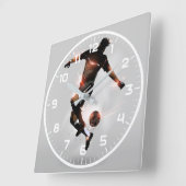 Voetbal | Football Modern Vierkante Klok (Hoek)