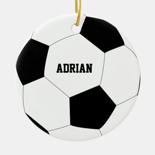 Voetbal Football op maat Keramisch Ornament (Voorkant)