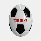 Voetbal Football op maat Metalen Ornament (Voorkant links)