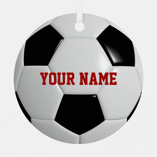 Voetbal Football op maat Metalen Ornament (Voorkant)
