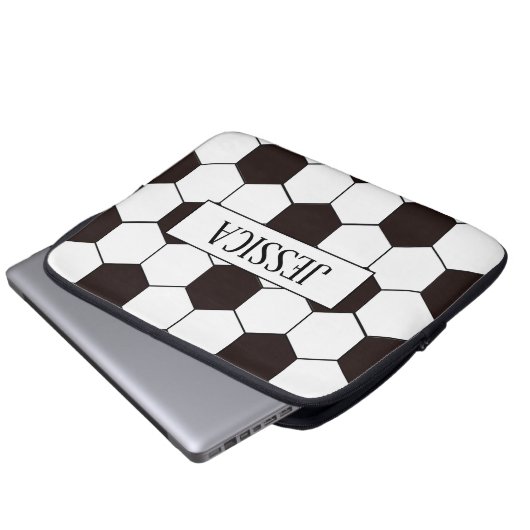 Voetbal | Football patroon jouw naam toevoegen Laptop Sleeve (Voorkant onderkant)