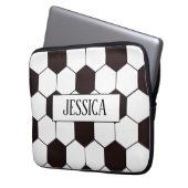 Voetbal | Football patroon jouw naam toevoegen Laptop Sleeve (Voorkant Links)