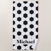 Voetbal Football Pattern Design gepersonaliseerd Strandlaken (Voorkant)