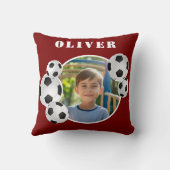 Voetbal Football Rode Sport Foto Kussen (Achterkant)