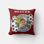 Voetbal Football Rode Sport Foto Kussen (Voorkant)