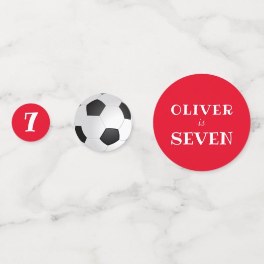 Voetbal Football Rood Kind Confetti (Achterkanten)