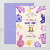 Voetbal football roze paarse spel kaart (Voorkant / Achterkant)