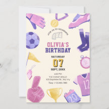 Voetbal football roze paarse spel