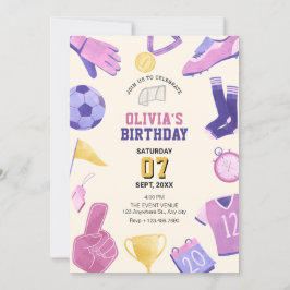 Voetbal football roze paarse spel kaart