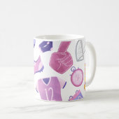 Voetbal football roze paarse spel koffiemok (Voorkant rechts)