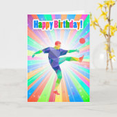 Voetbal / Football Speler Verjaardag Abstracte Kaa Kaart (Gele Bloem)