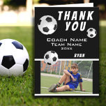 Voetbal/Football Sport Hartelijk dank Bedankkaart<br><div class="desc">Zwarte en Witte Voetbal/Football Sport Hartelijk dank voor Coach Kaart. Voetbal bedankt je buskaart met foto, dank je tekst, coach name, teamnaam, jaar, jouw naam en voetballen. De kaart bevat meer voetballen. Foto: kaart - voeg je foto toe aan de sjabloon. Pas de kaart aan met namen en jouw tekst....</div>