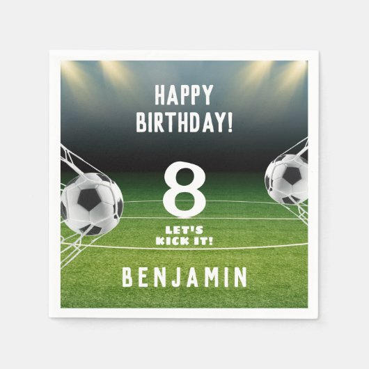 Voetbal Football Sport Kids Verjaardag Servet (Voorkant)