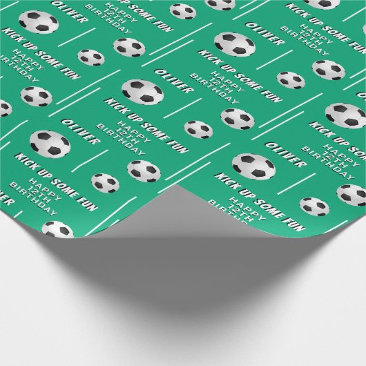 Voetbal Football Sport Kids Verjaardagsfeest Cadeaupapier (Hoek)