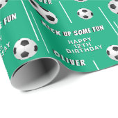 Voetbal Football Sport Kids Verjaardagsfeest Cadeaupapier (Rol Hoek)