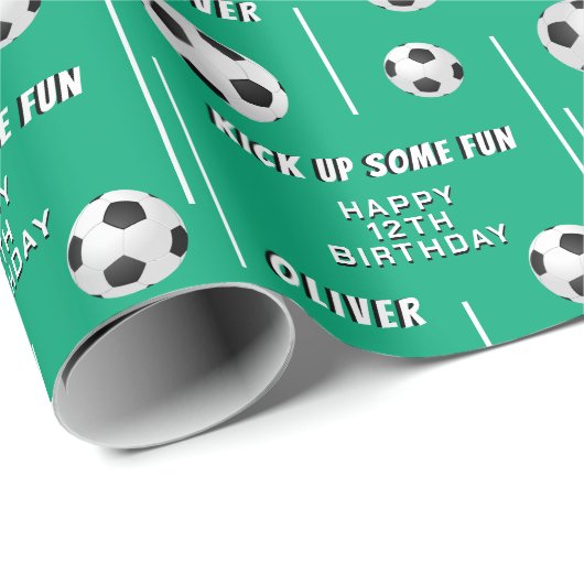 Voetbal Football Sport Kids Verjaardagsfeest Cadeaupapier (Rol Hoek)