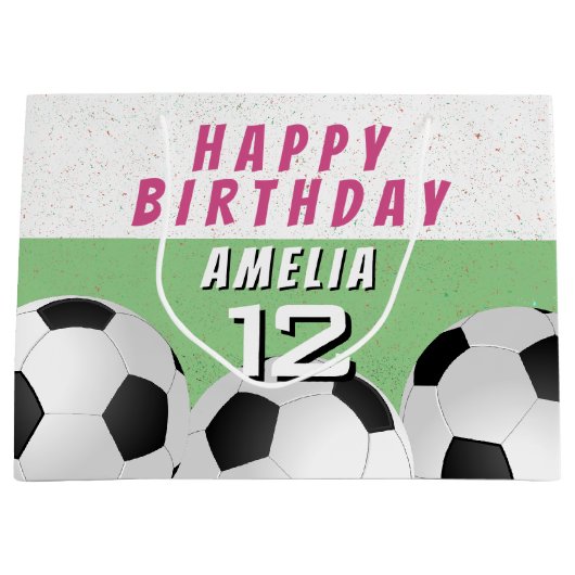 Voetbal Football Sport Kinderen Happy Birthday Groot Cadeauzakje (Voorkant)