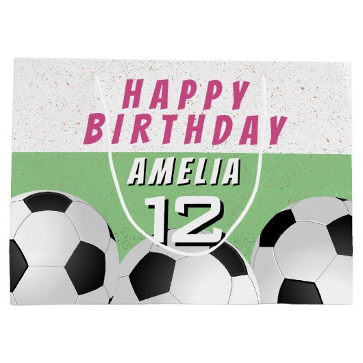 Voetbal Football Sport Kinderen Happy Birthday Groot Cadeauzakje (Achterkant)