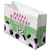 Voetbal Football Sport Kinderen Happy Birthday Groot Cadeauzakje (Voorkant Gekanteld)