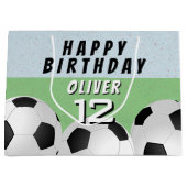 Voetbal Football Sport Kinderen Happy Birthday Groot Cadeauzakje (Voorkant)