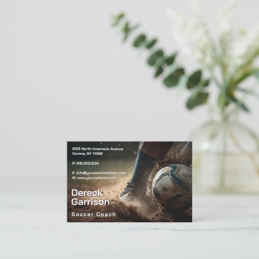 Voetbal | Football-sportcoach Visitekaartje (Staand voorkant)