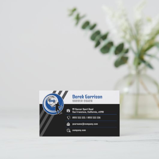 Voetbal | Football-sportcoach Visitekaartje (Staand voorkant)