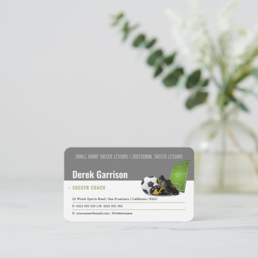 Voetbal | Football-sportcoach Visitekaartje (Staand voorkant)