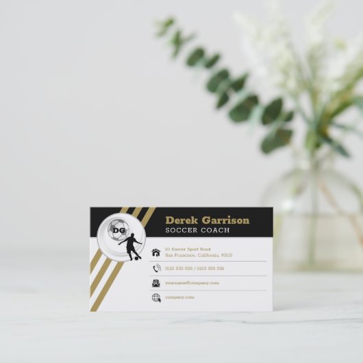 Voetbal | Football-sportcoach Visitekaartje (Staand voorkant)
