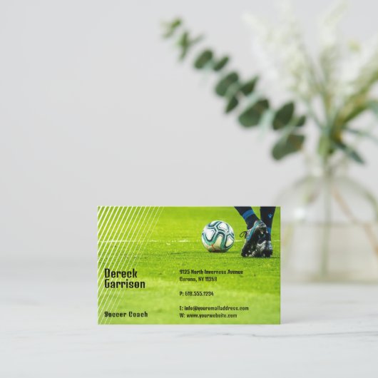 Voetbal | Football-sportcoach Visitekaartje (Staand voorkant)