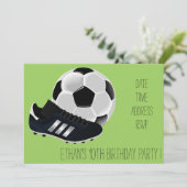 Voetbal / football thema jongens verjaardagsfeestj kaart (Staand voorkant)