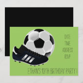 Voetbal / football thema jongens verjaardagsfeestj kaart (Voorkant / Achterkant)