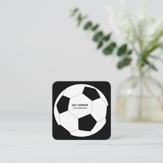 Voetbal Football Trainer Social Media Pictogrammen Vierkante Visitekaartje (Staand voorkant)