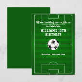 Voetbal Football veld aangepaste verjaardagsuitnod (Voorkant / Achterkant)