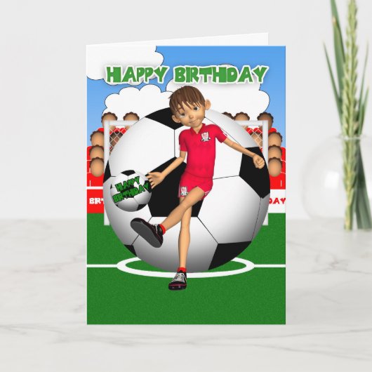 Voetbal Football Verjaardag Wenskaart Kaart (Voorkant)