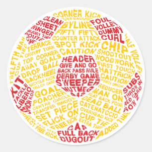 Voetbal Football Word Art Ronde Sticker