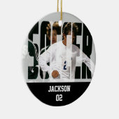 Voetbal ⚽ Foto Keepomwille Keramisch Ornament (Rechts)