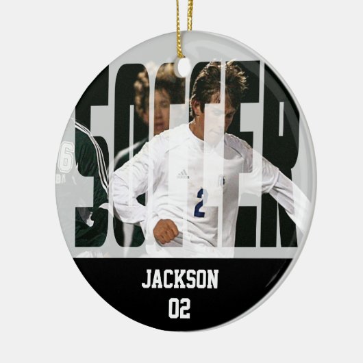 Voetbal ⚽ Foto Keepomwille Keramisch Ornament (Links)