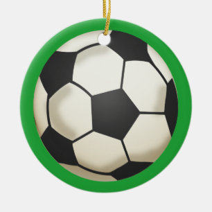 Voetbal Foto Keepsake Groen Keramisch Ornament