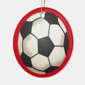 Voetbal Foto Keepsake Rood Keramisch Ornament (Links)