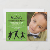 Voetbal Foto Kinderen Verjaardagsfeest Uitnodiging (Voorkant)