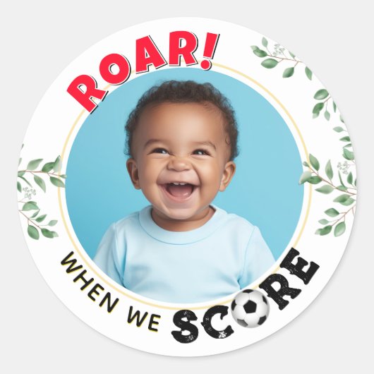 Voetbal Foto Ronde Sticker (Voorkant)