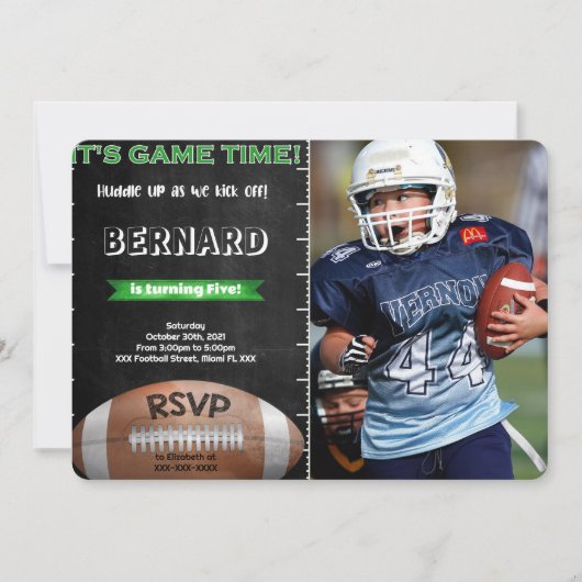 Voetbal Foto Uitnodiging (Voorkant)