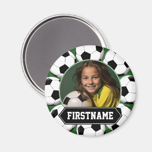 Voetbal Foto voor team of speler - groen Magneet (Voorkant / Achterkant)