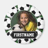 Voetbal Foto voor team of speler - groen Magneet (Voorkant)