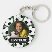 Voetbal Foto voor team of speler - groen Sleutelhanger (Achterkant)