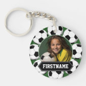 Voetbal Foto voor team of speler - groen Sleutelhanger (Voorkant)