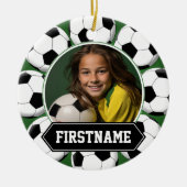 Voetbal Foto voor team of speler - schattig Keramisch Ornament (Voorkant)